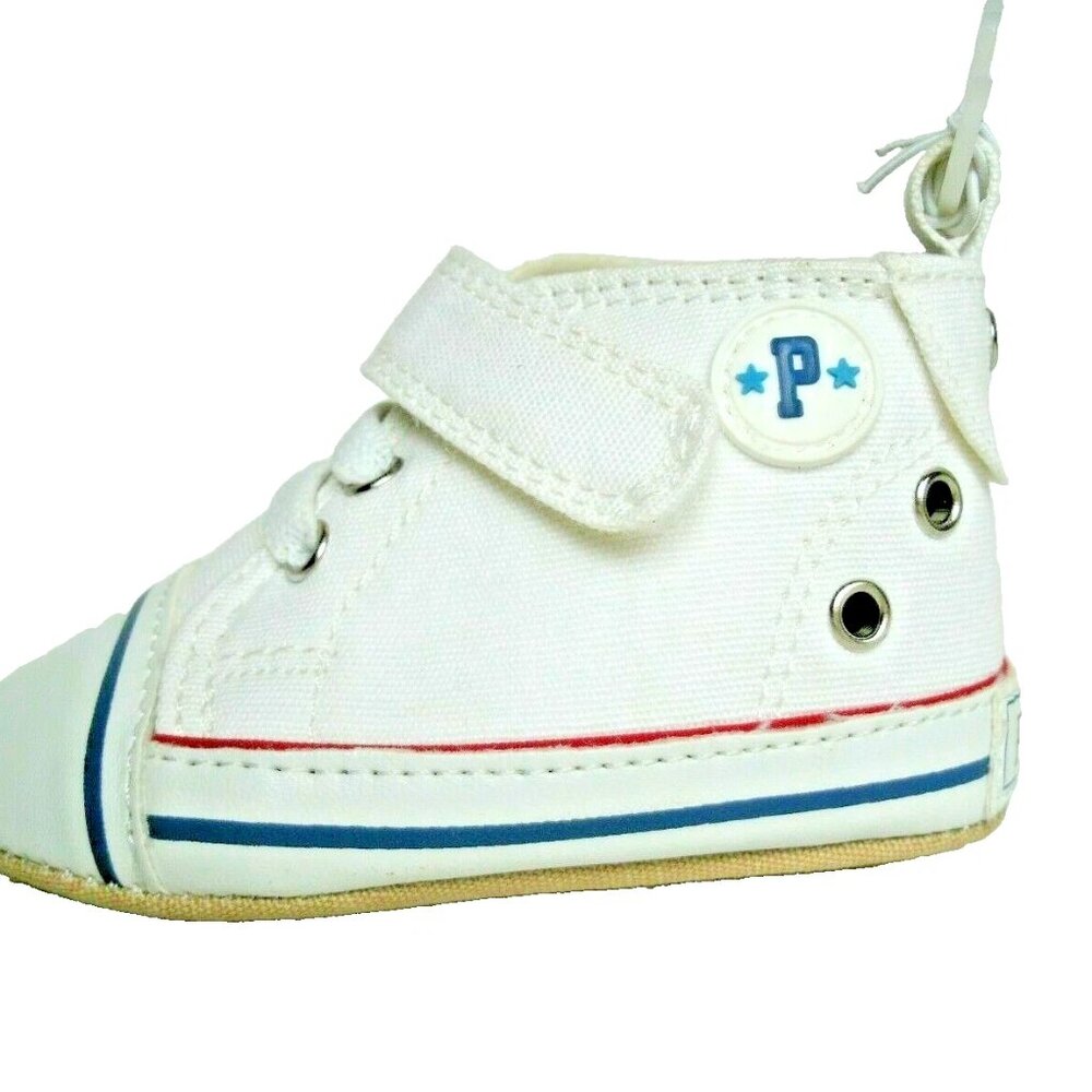 The Children's Place Boys Sneakers Crib Shoes Size 3-6 Months White Baby